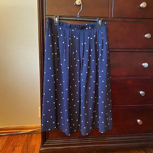 J. Crew Navy Polka Dot Skirt